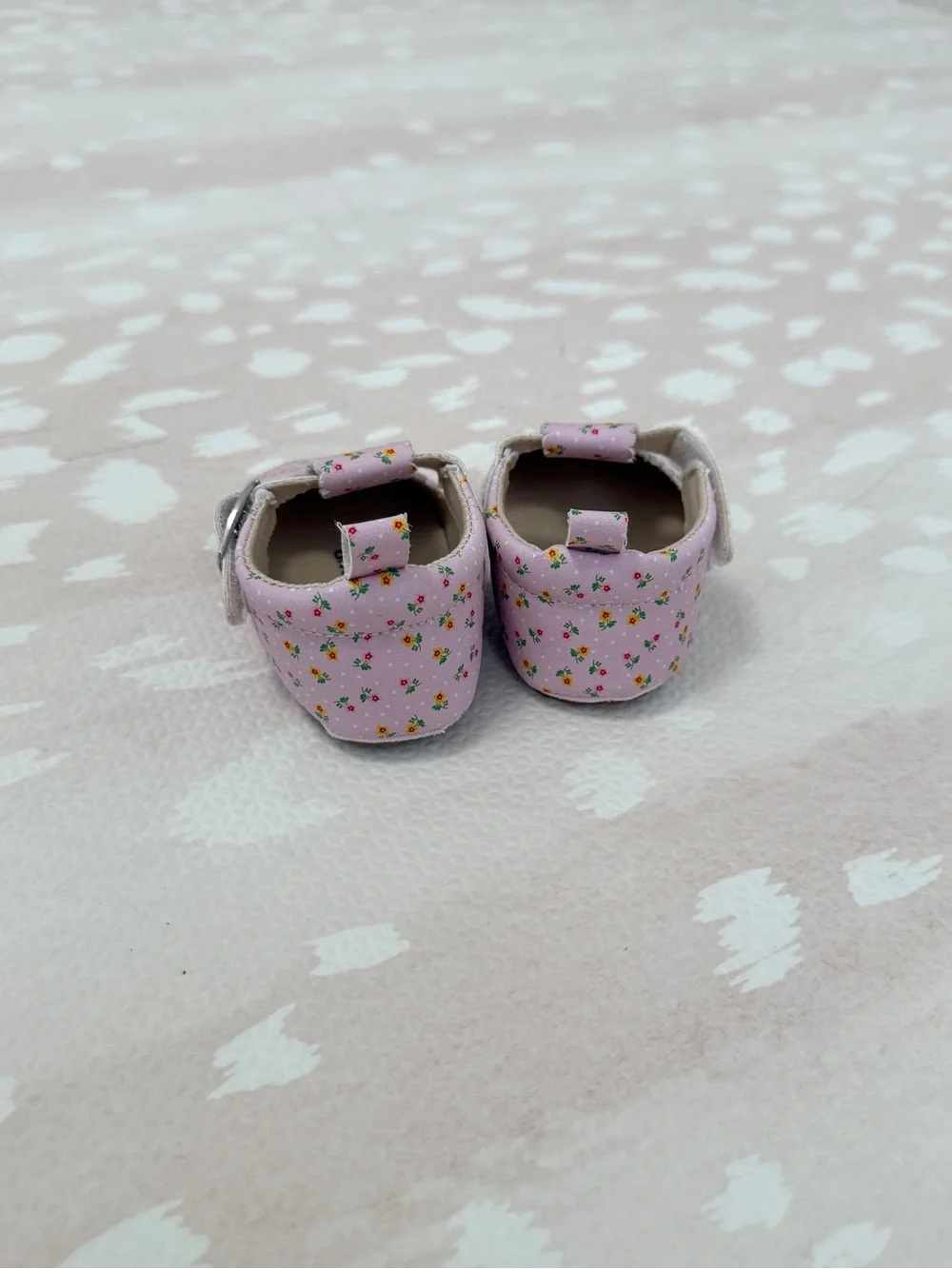 Lucky Brand Pink Floral Baby Mary Jane Shoes